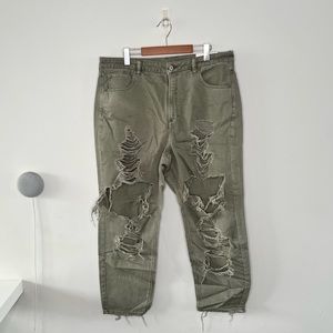 American Eagle distressed mom jeans